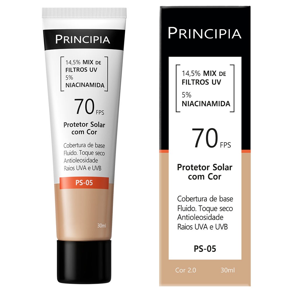 Principia Protetor Solar PS-05 Cor 2.0 FPS70 com Cor 40ml