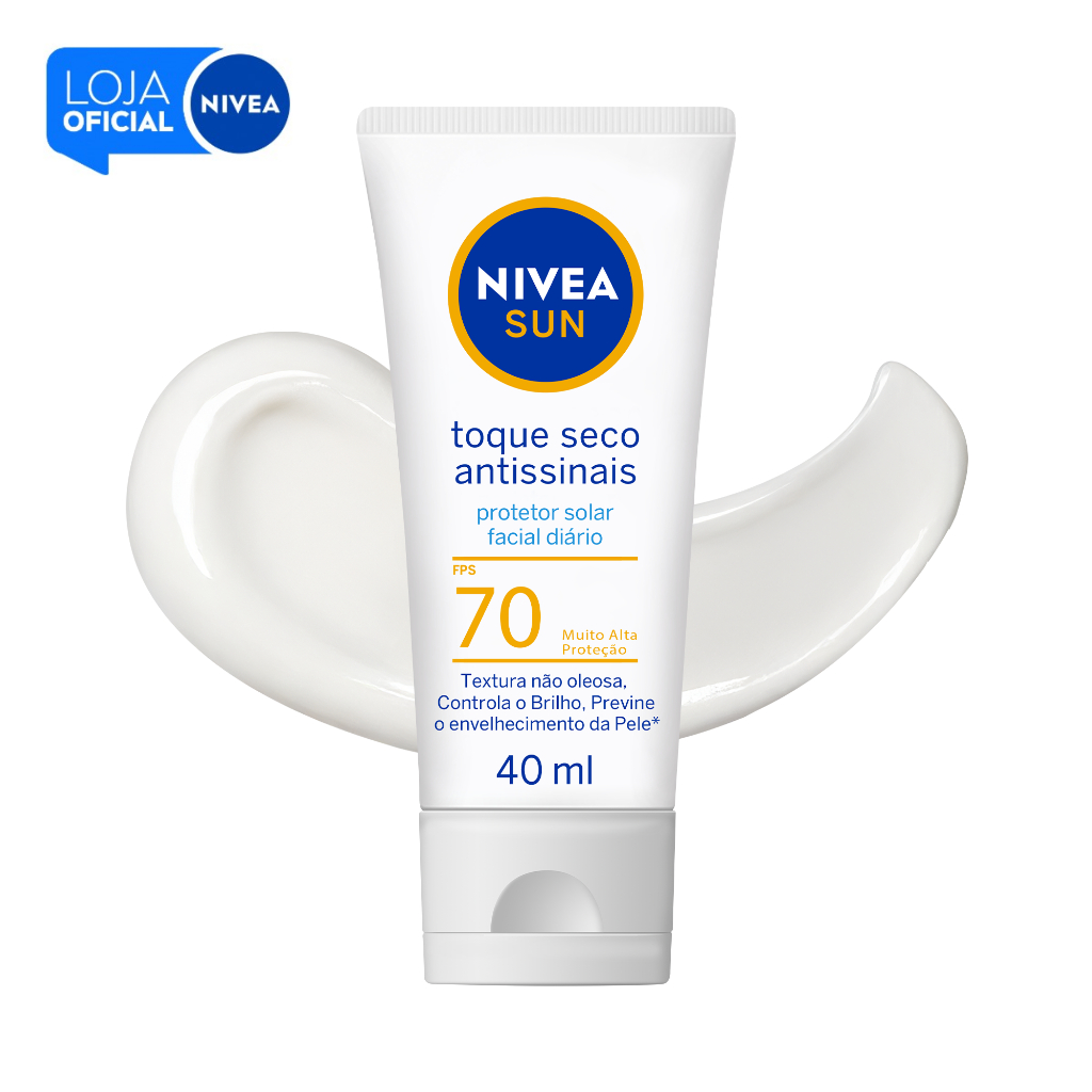 NIVEA SUN Protetor Solar Facial Toque Seco Antissinais FPS 70